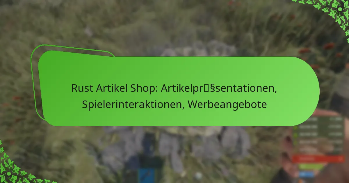 Rust Artikel Shop: Artikelpräsentationen, Spielerinteraktionen, Werbeangebote