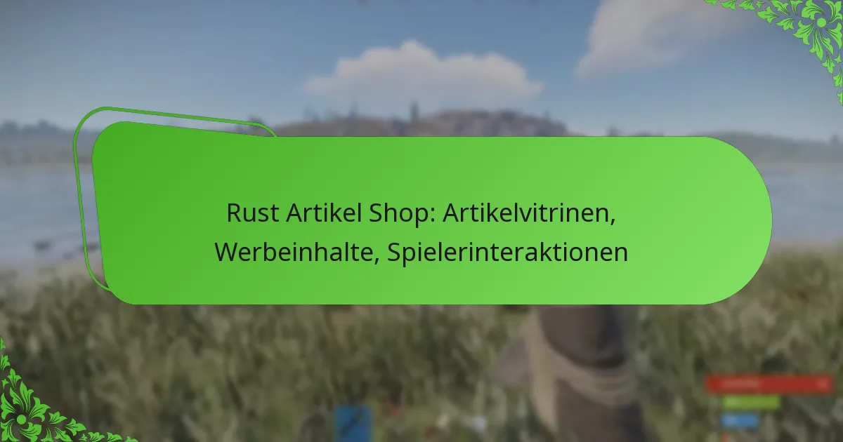 Rust Artikel Shop: Artikelvitrinen, Werbeinhalte, Spielerinteraktionen