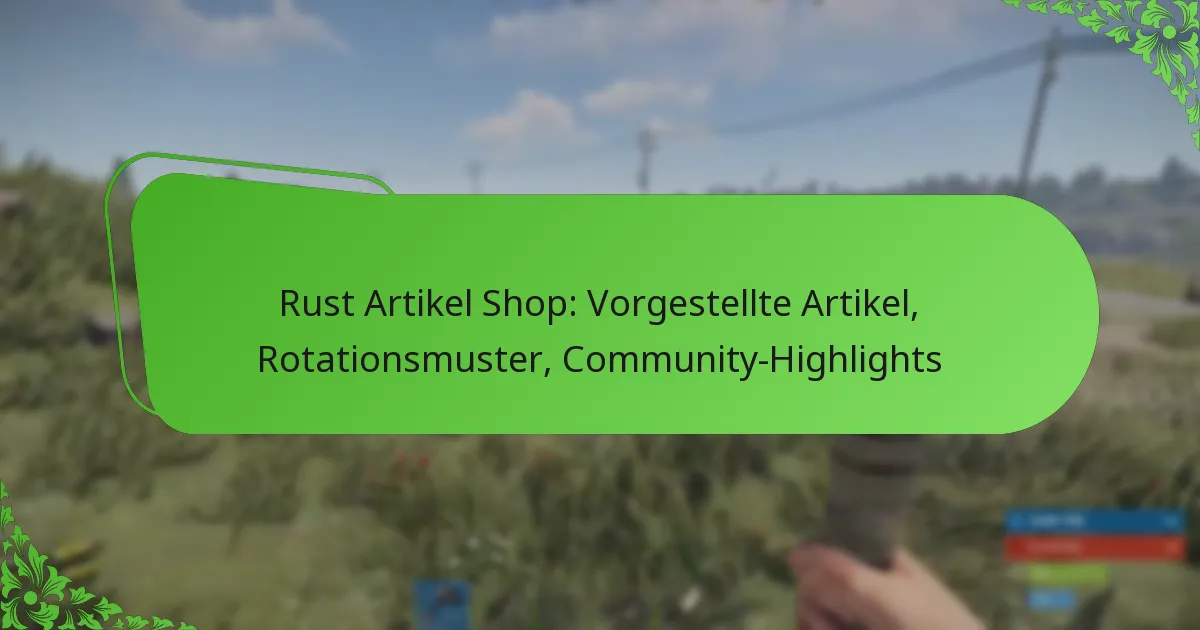 Rust Artikel Shop: Vorgestellte Artikel, Rotationsmuster, Community-Highlights