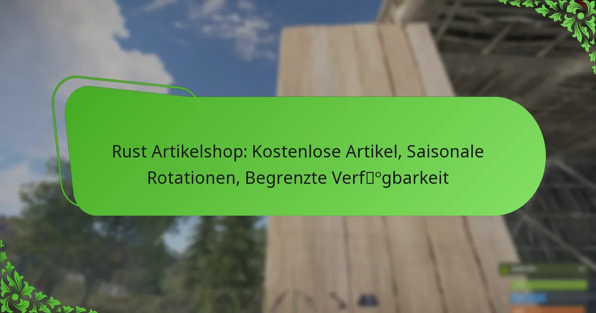 Rust Artikelshop: Kostenlose Artikel, Saisonale Rotationen, Begrenzte Verfügbarkeit