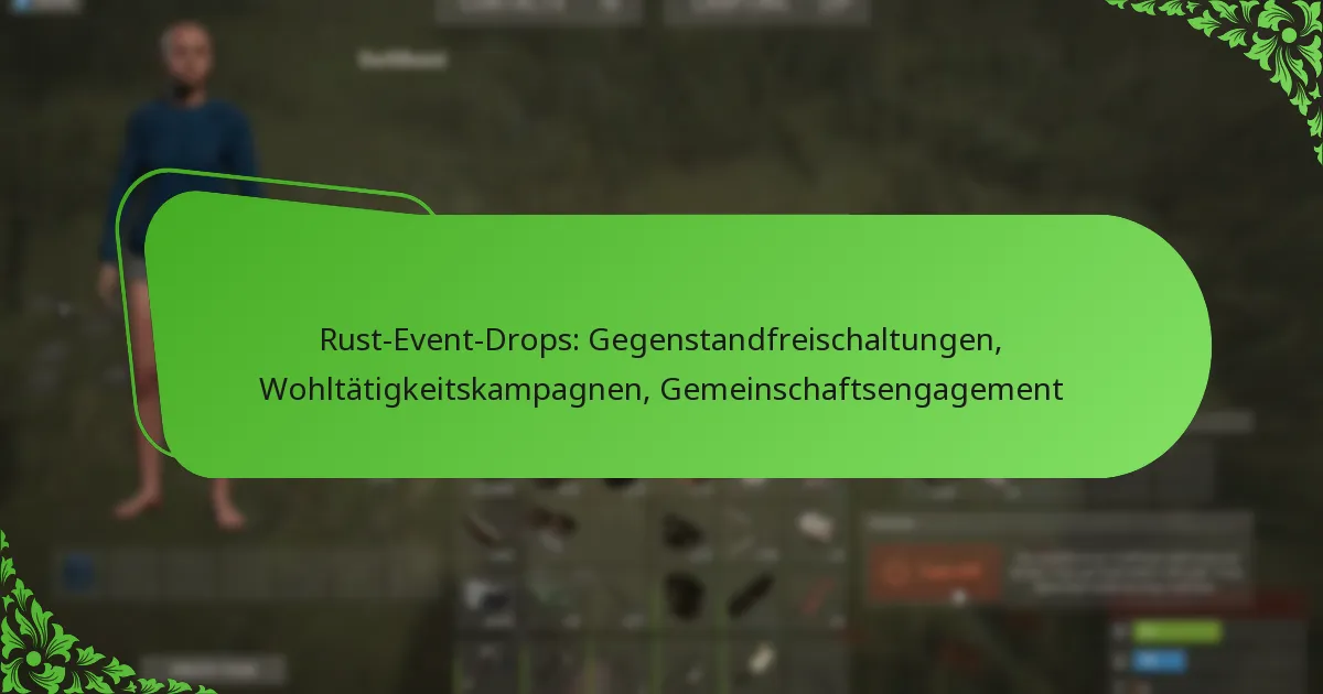 Rust-Event-Drops: Gegenstandfreischaltungen, Wohltätigkeitskampagnen, Gemeinschaftsengagement