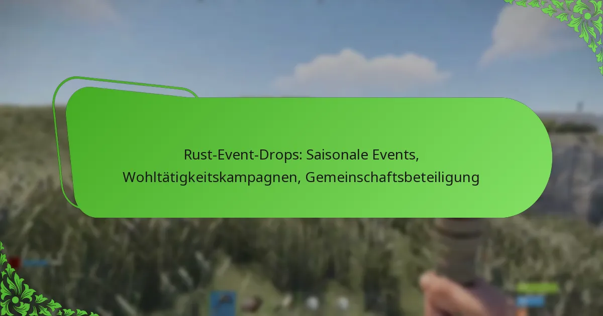 Rust-Event-Drops: Saisonale Events, Wohltätigkeitskampagnen, Gemeinschaftsbeteiligung