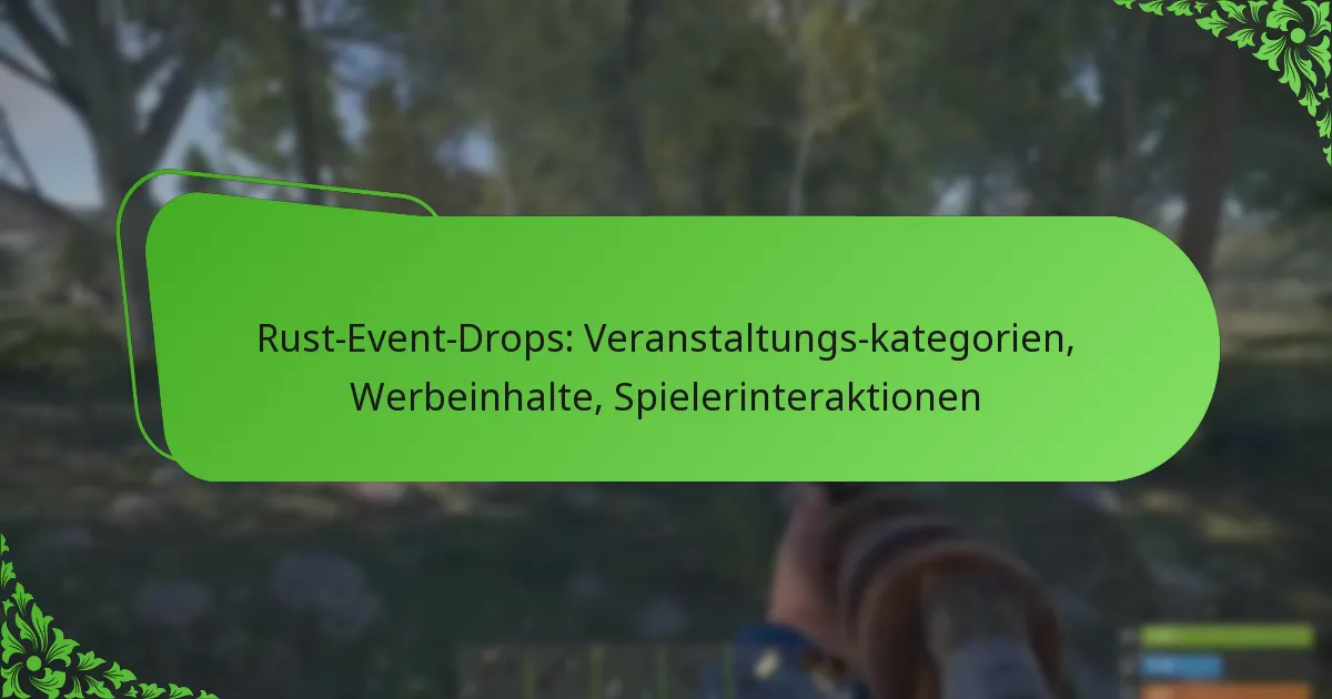 Rust-Event-Drops: Veranstaltungs-kategorien, Werbeinhalte, Spielerinteraktionen