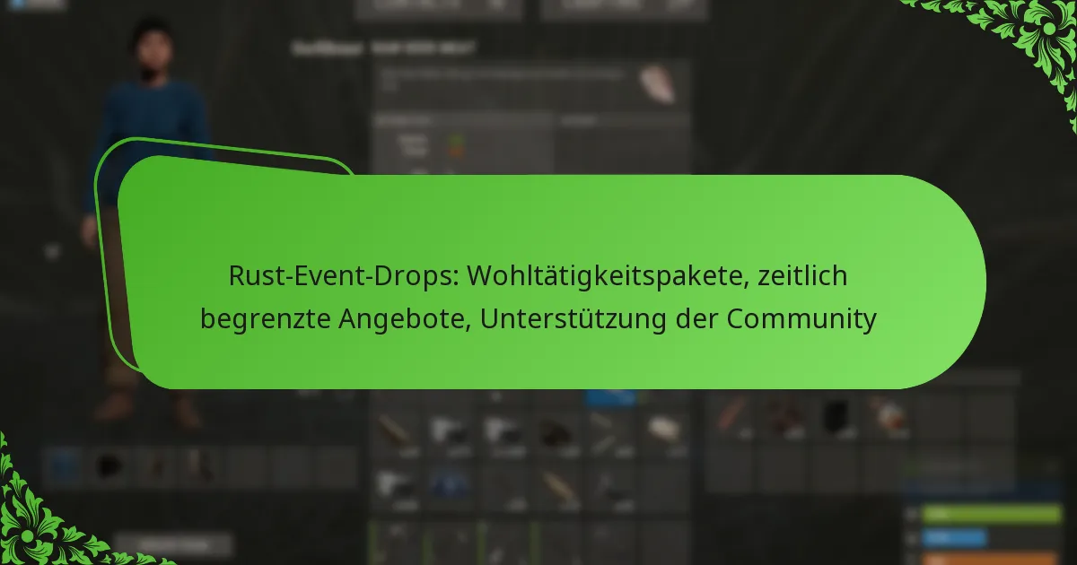 Rust-Event-Drops: Wohltätigkeitspakete, zeitlich begrenzte Angebote, Unterstützung der Community