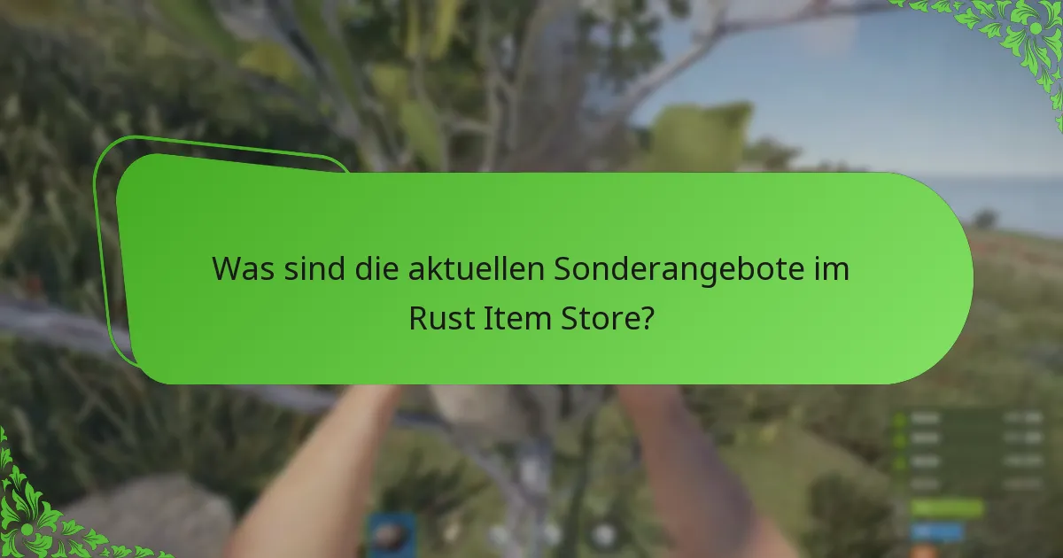 Was sind die aktuellen Sonderangebote im Rust Item Store?