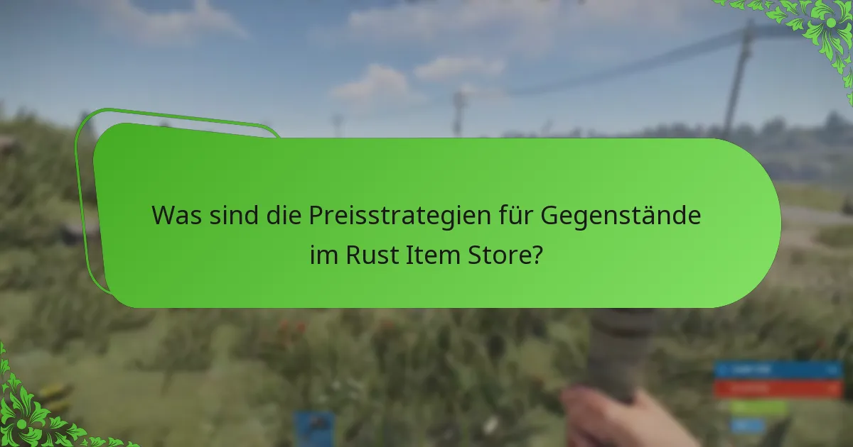Was sind die Preisstrategien für Gegenstände im Rust Item Store?