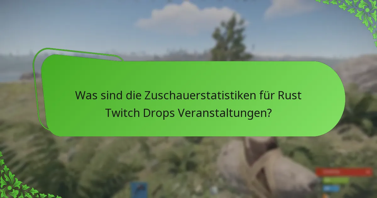 Was sind die Zuschauerstatistiken für Rust Twitch Drops Veranstaltungen?